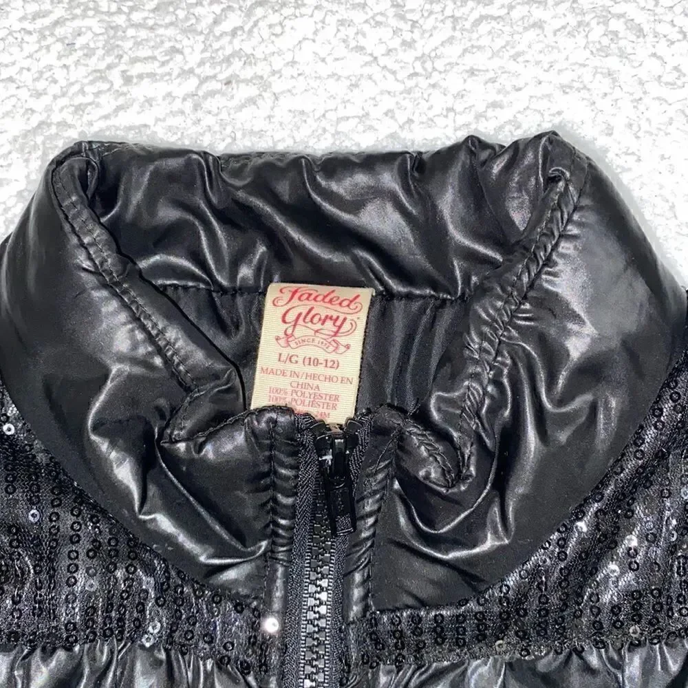 Girls Black Puffer Vest(Size Large 10-12)